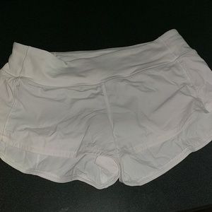 White Lululemon speed shorts